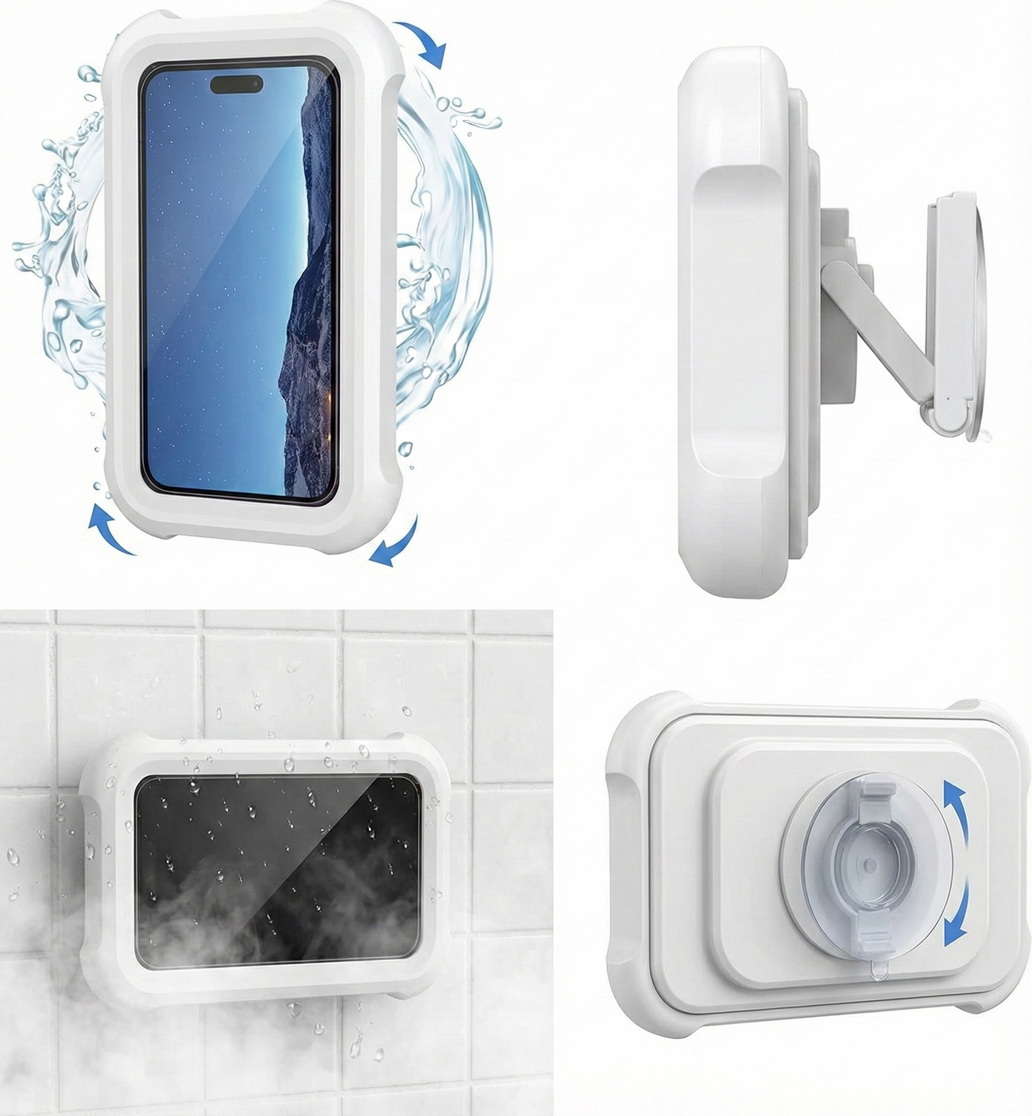 Splash guard! waterproof Phone Holder with flexible hold!