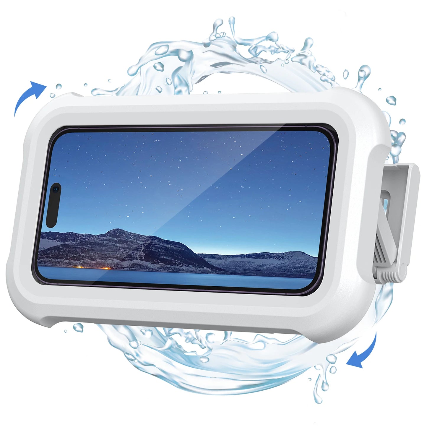 Splash guard! waterproof Phone Holder with flexible hold!