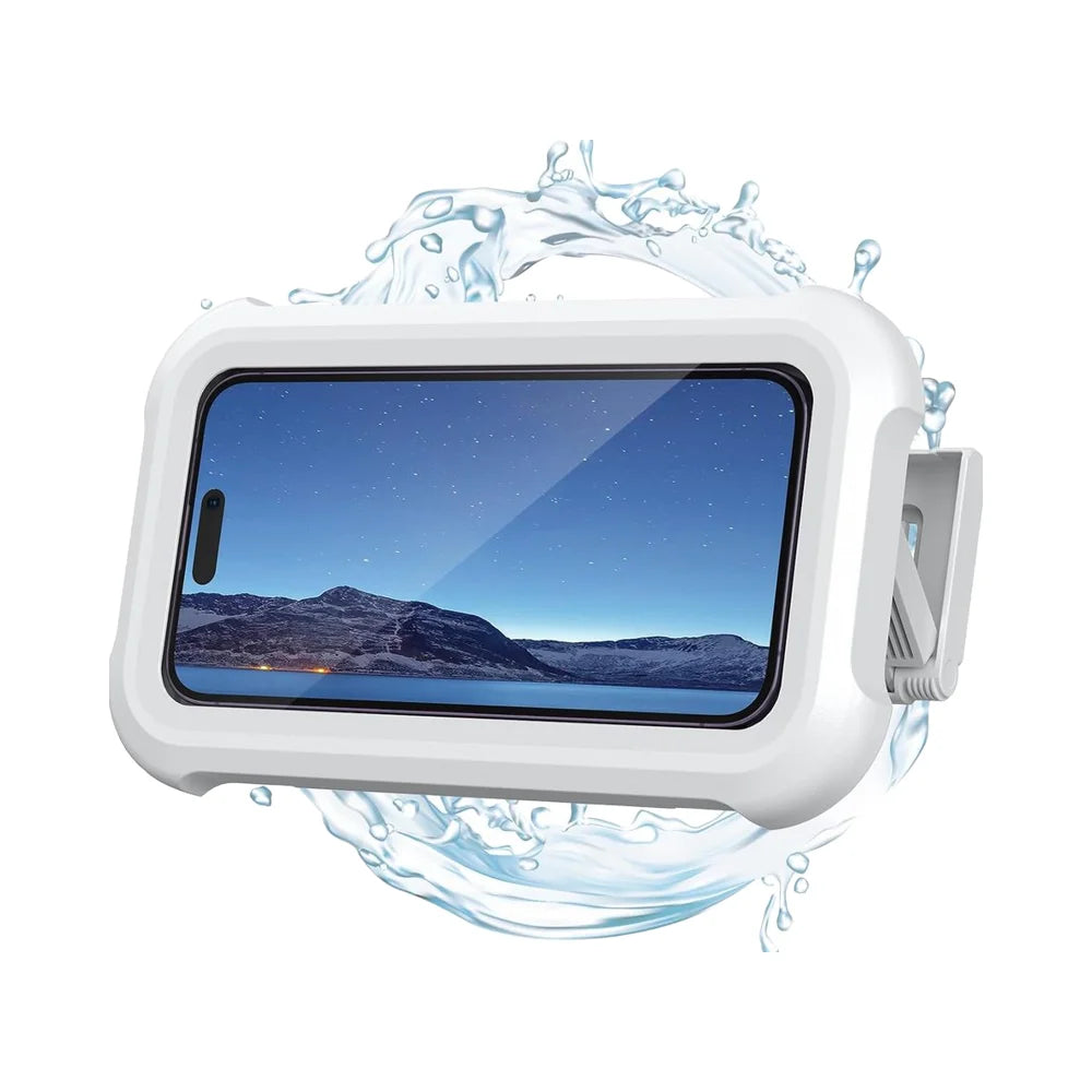 Splash guard! waterproof Phone Holder with flexible hold!